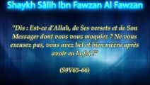 Celui qui doute de la mécréance de celui qui insulte Allah, est comme lui ! Shaykh Al Fawzan