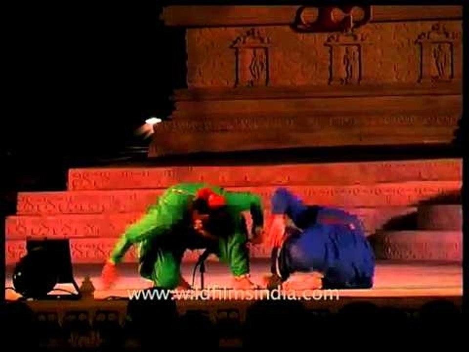 Dancers perfoming gracefully during Khajuraho Dance Festival