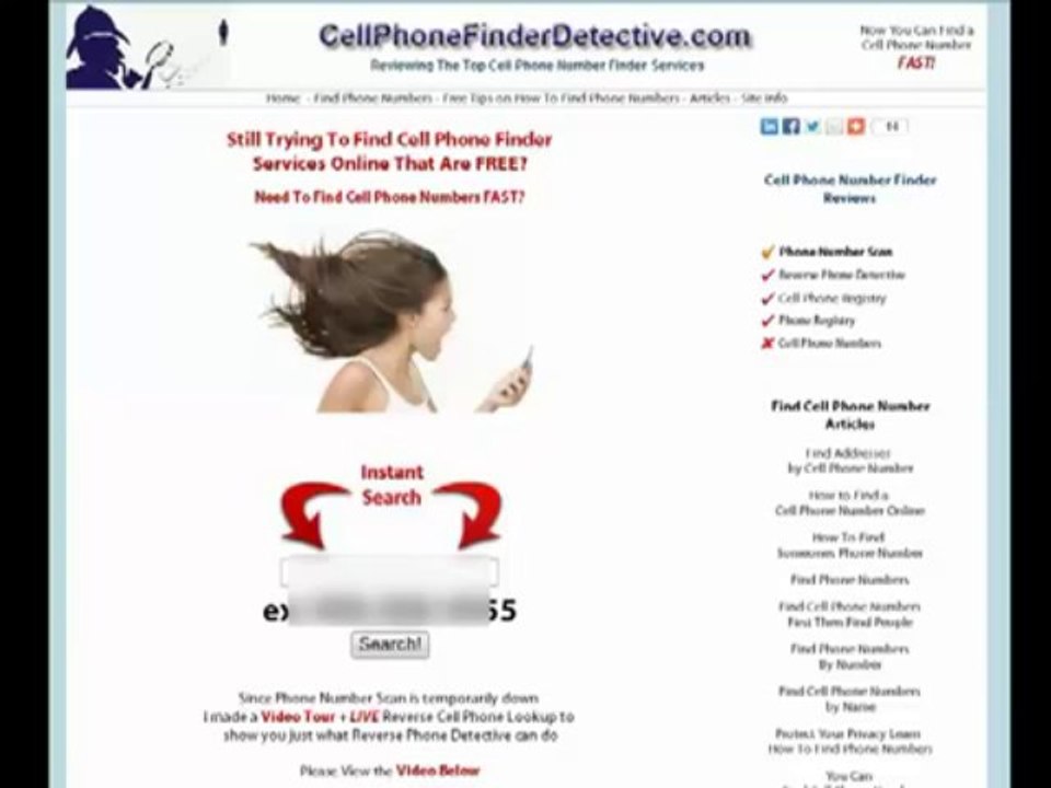 REVERSE PHONE DETECTIVE - LIVE Tour and LIVE Reverse Cell Phone Lookup