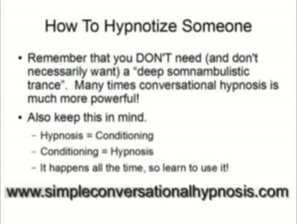 how to hypnotize someone using conversational hypnosis