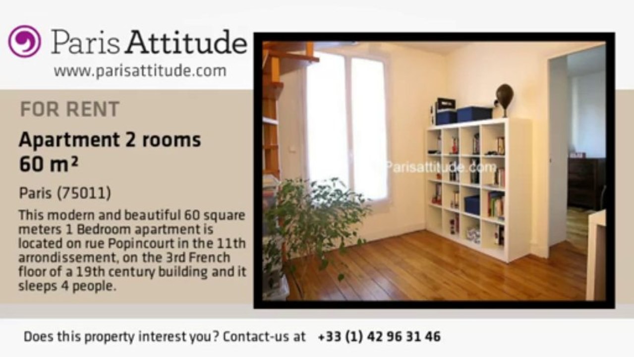 1 Bedroom Duplex for rent - Voltaire, Paris - Ref. 4702