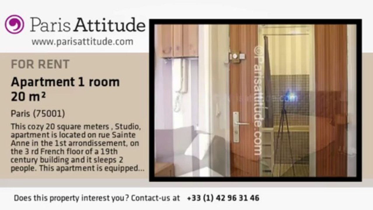 Studio Apartment for rent - Palais Royal, Paris - Ref. 6724