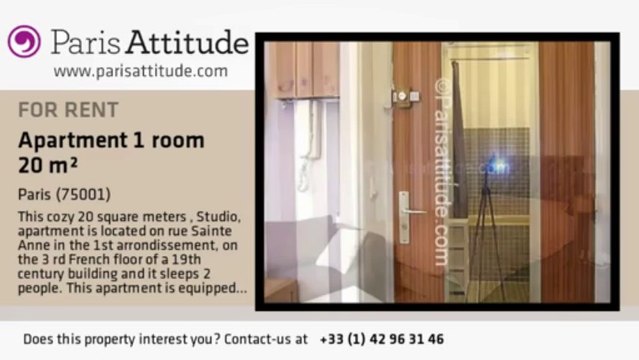 Studio Apartment for rent - Palais Royal, Paris - Ref. 6724