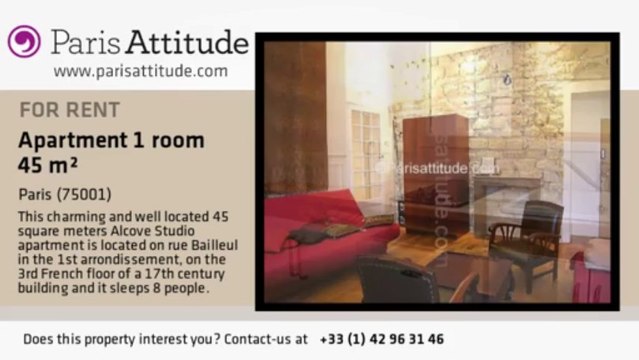 Alcove Studio Apartment for rent - Louvre, Paris - Ref. 2044