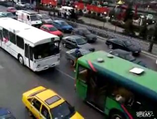 Daredevil Leaps from Bridge to Bus