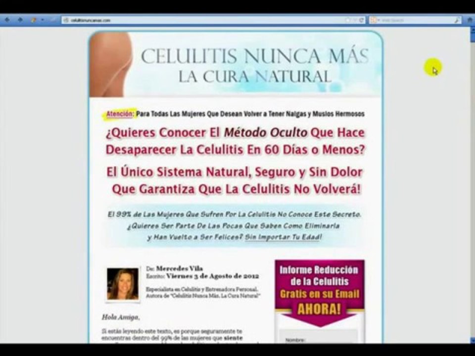 Celulitis Nunca Mas de Mercedes Vila si Funciona compruebelo hoy