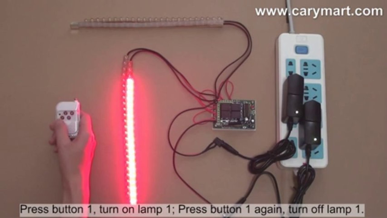 4 Channel Toggle Mode Remote Control 4 LED Lamps