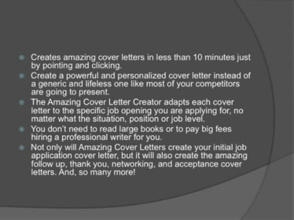 Amazing Cover Letters Review Video