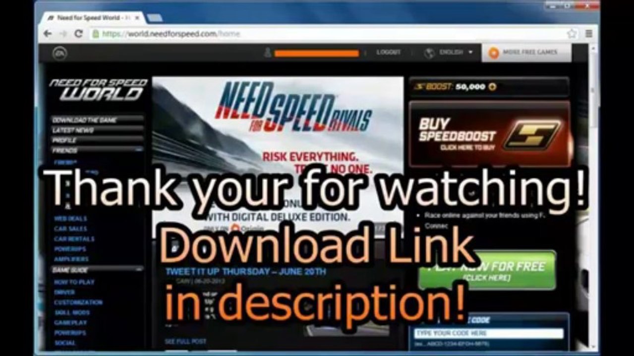 Need for Speed World Boost Hack [New] [Working September 2013]
