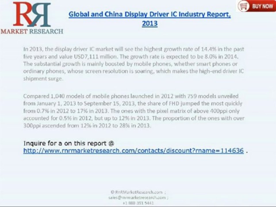 RnRMR: Global and China Display Driver IC Industry 2013