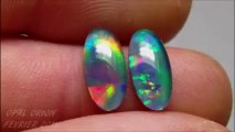 OT95 - OPAL ORION - Paire Opale Triplet Australie - Idéal bijou boutons manchettes homme