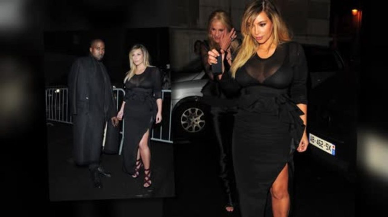 Kim Kardashian begeistert in Kleid mit durchsichtigem Dekolleté auf Pariser Fashion Week