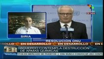 Siria reitera disposición para la destrucción de su arsenal químico