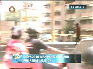 Congestión vehicular en la avenida Libertador por reparación del elevado de Maripérez