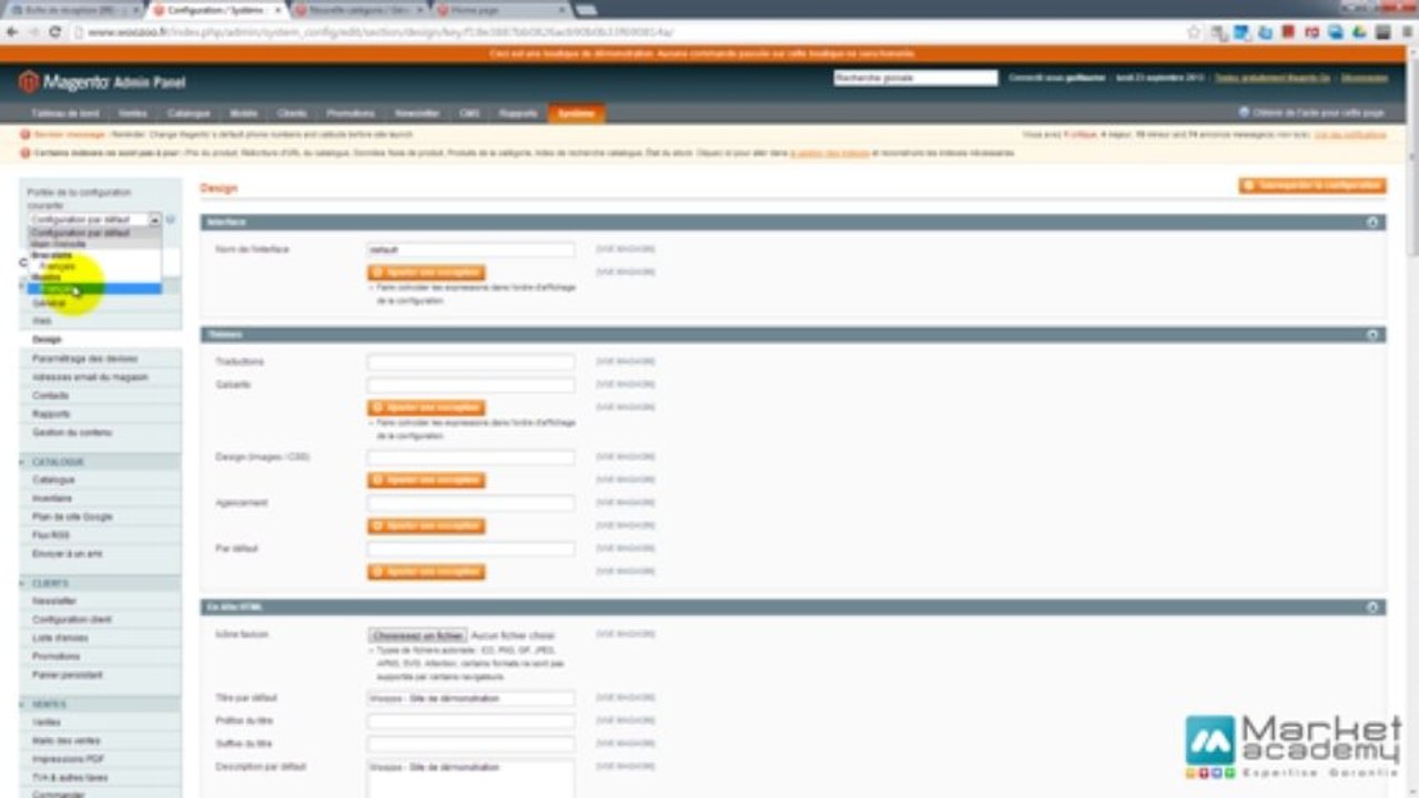 Magento - Thèmes et templates P1 - Introduction au design - Vidéos formation - Market Academy
