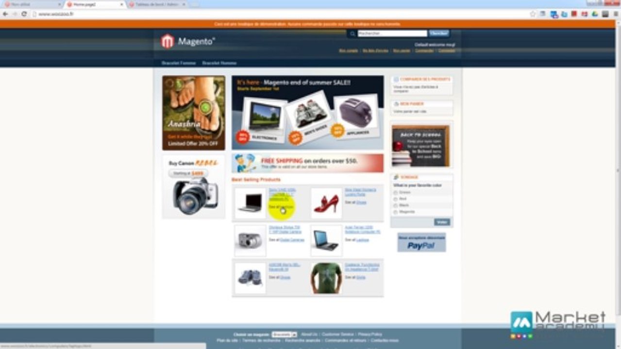 Magento - Thèmes et templates P2 - Layout, Block, Skin - Vidéos formation - Market Academy