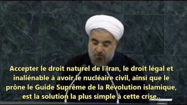 Hassan Rohani, Président iranien, Discours à l'ONU (24/09/13)