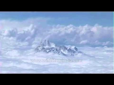 Aerial view on clouds field from airplane