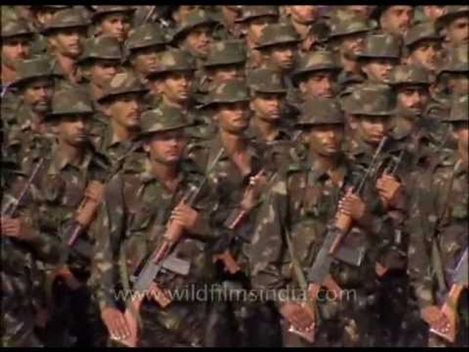 Indian Soldiers marching smartly at the Republic Day Parade