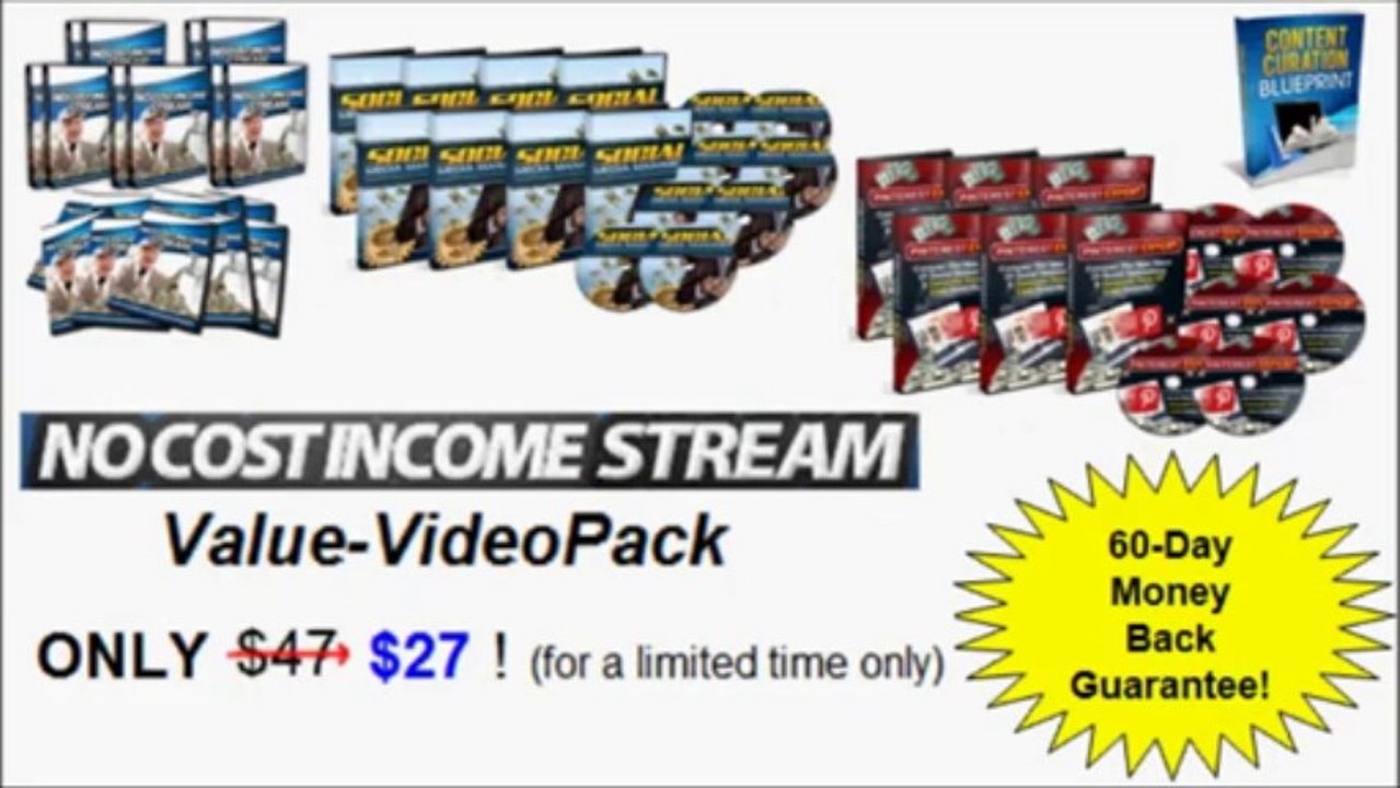 "No Cost Income Stream" Video-ValuePack ~ How to Make Money Online Without Spending Money