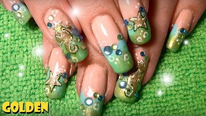 *Golden Seahorse Nail Art Design Tutorial*