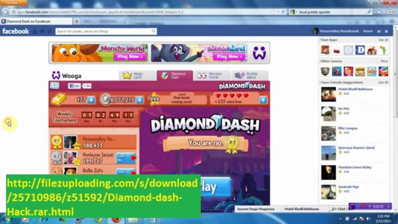 Diamond dash hack gold, level and coin 2013 NEW working