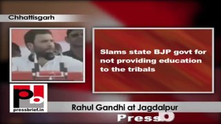 Rahul Gandhi in Chhattisgarh explains UPA policies for the welfare of the Tribals