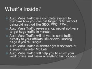 Auto Mass Traffic Generation Software Review Video