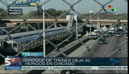 Choque de trenes en Chicago deja 50 heridos