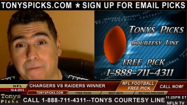 Oakland Raiders vs. San Diego Chargers Pick Prediction NFL Pro Football Odds Preview 10-6-2013