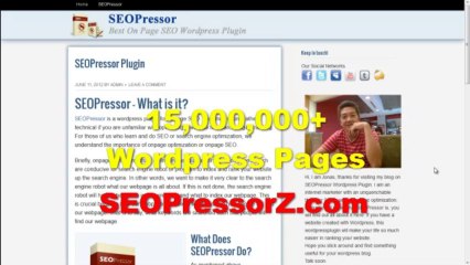 SEOPressor - SEOPressorz.com Shares SEOPressor User Experience