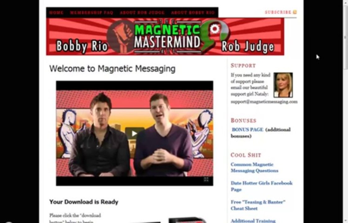 Bobby Rio Magnetic Messaging Review and Rob Judge - Members Area Real Review