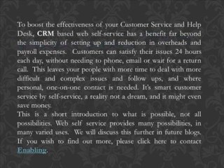 I Want it Right Now! Smart Customer Service with Self-Service | CRM systems