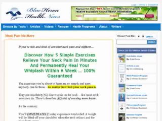 Revelutionary Neck Pain Exercises   Blue Heron Health News