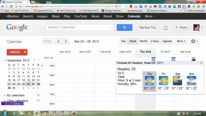 Google Calendar Weather information
