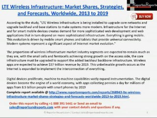 Global LTE Wireless Infrastructure Industry 2019 Forecasts in News Research Report