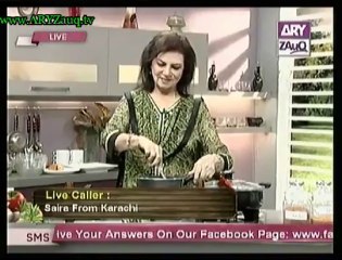 Zauq Zindagi with Sara Riaz and Dr. Khurram Musheer, Tortellini Ala Asparagus, Crumbed Fried Fish with Hot sauce & Bread Pudding with Vanilla sauce, part 1 of 2, 1-10-13
