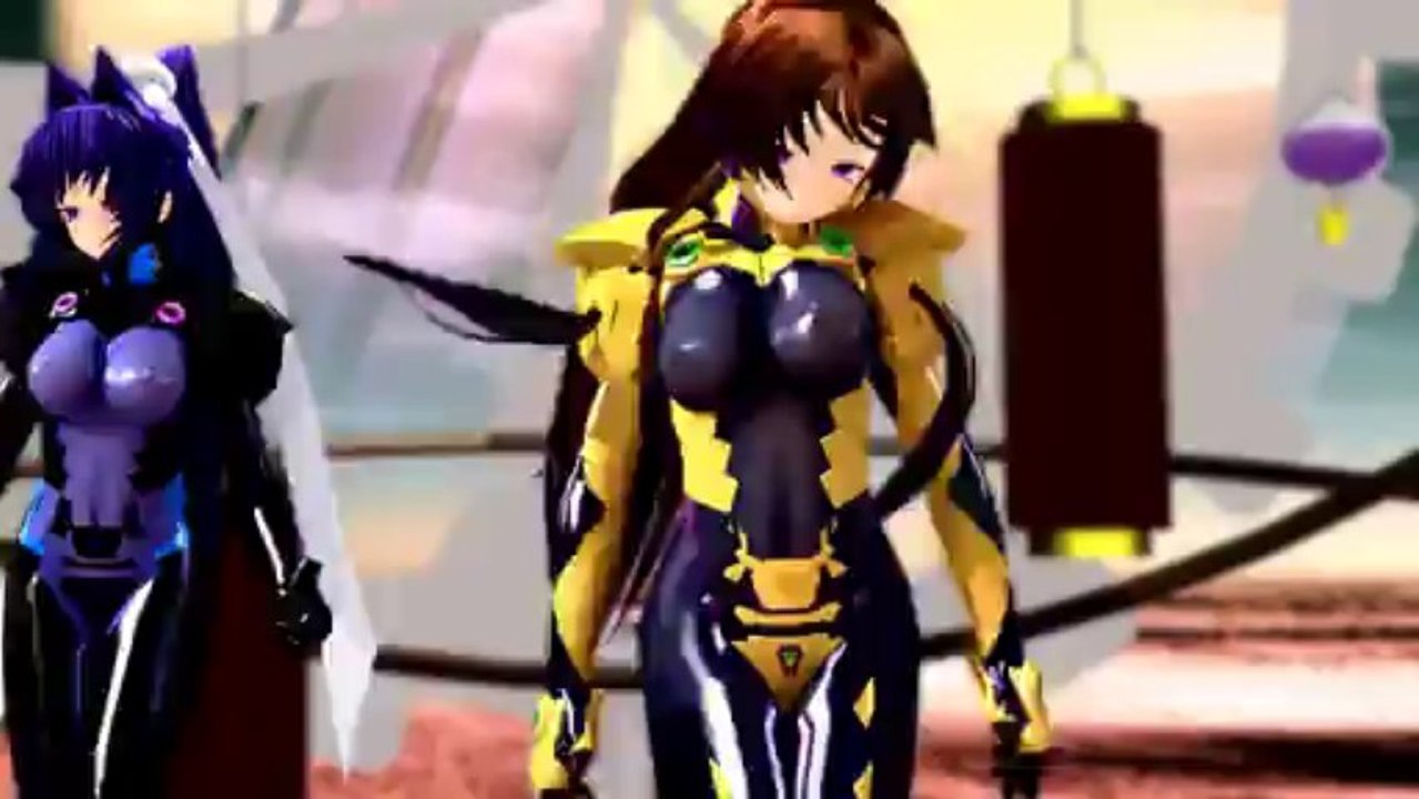 【MMD】御剣冥夜と篁唯依でKiss me 愛してる