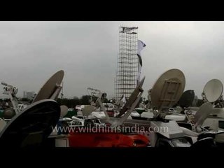 Massive media presence at Modi's mega rally in Delhi