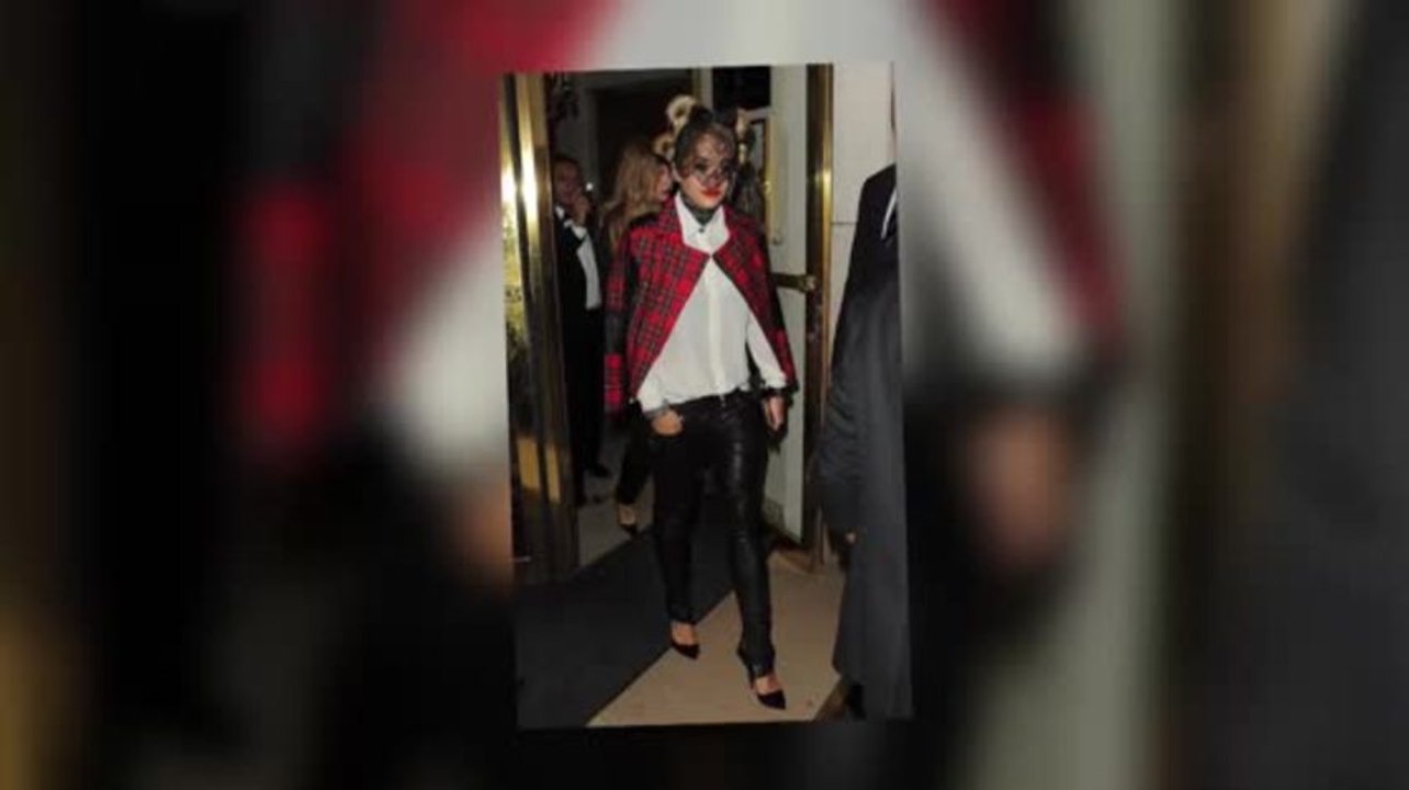 Rita Ora Rocks Tartan on a Night Out With Cara Delevingne