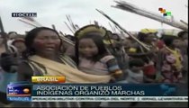 Se movilizan indígenas brasileños para exigir derecho constitucional