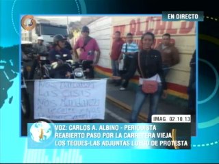 Reabierto paso en vías de Los Teques tras protesta de damnificados