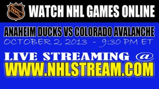 Watch Anaheim Ducks vs Colorado Avalanche 