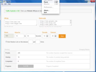 Web Bot Traffic Exploder Running