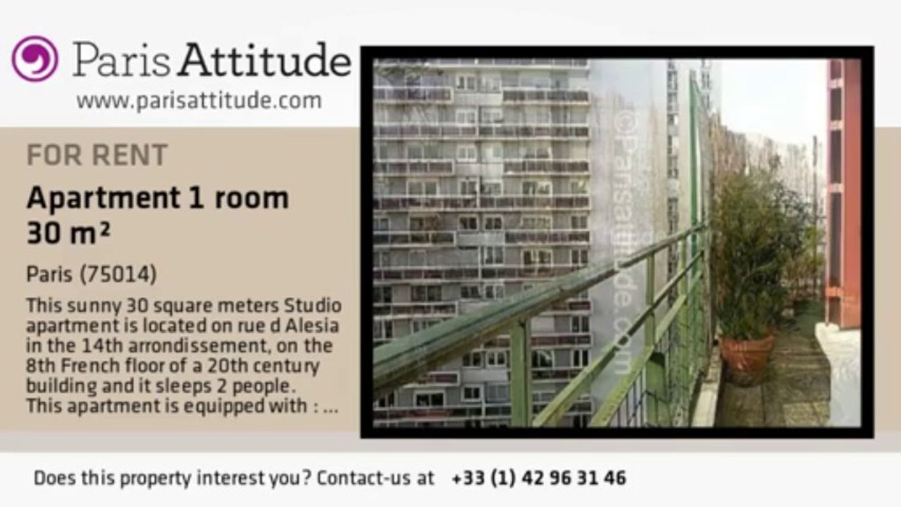 Studio Apartment for rent - Plaisance/Pernety, Paris - Ref. 4529