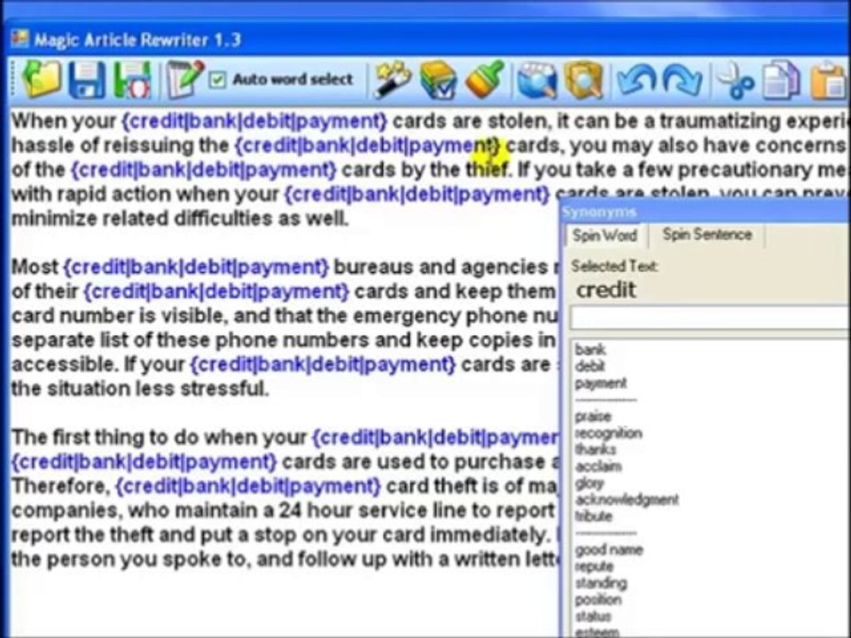 Article Marketing Robot | Magic Article Rewriter | Magic Article Submitter