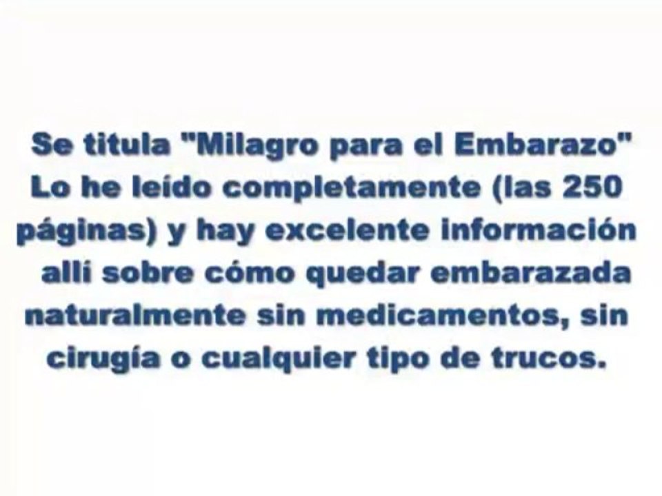 milagro para el embarazo de lisa olson