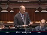 Roma - Comunicazioni del Presidente del Consiglio sulla situazione politica generale (02.10.13)