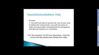 Yeast Infection No More FAQ, how much discipline needed Question