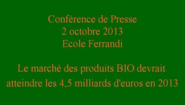 Conférence de Presse Agence Bio - mercredi 2 octobre - Ecole Ferrrandi